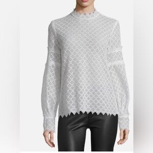 IRO 'Amia' Long Sleeve Mock-Neck Lace